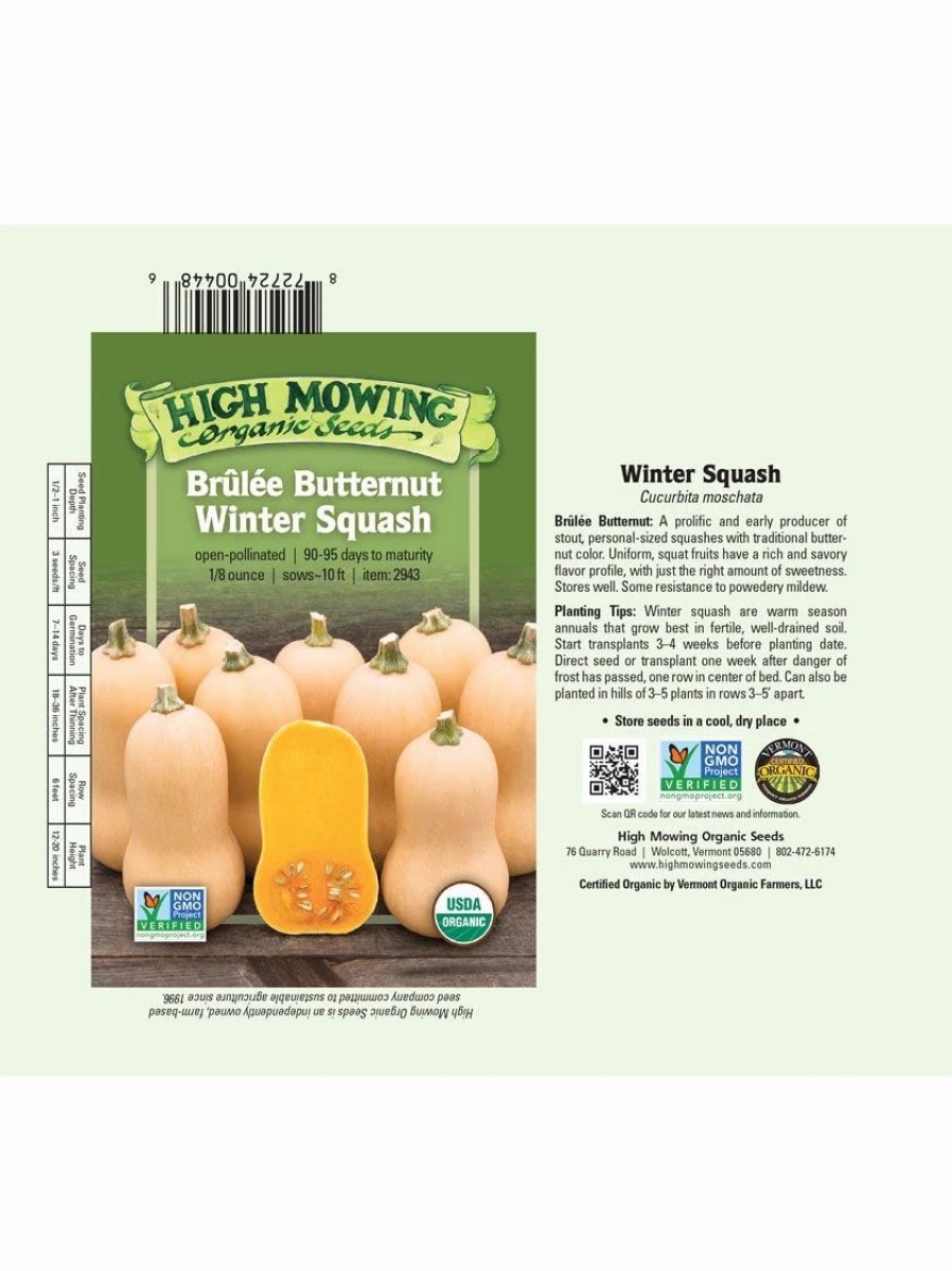 Seeds * | Brulee Butternut Squash Organic Seeds