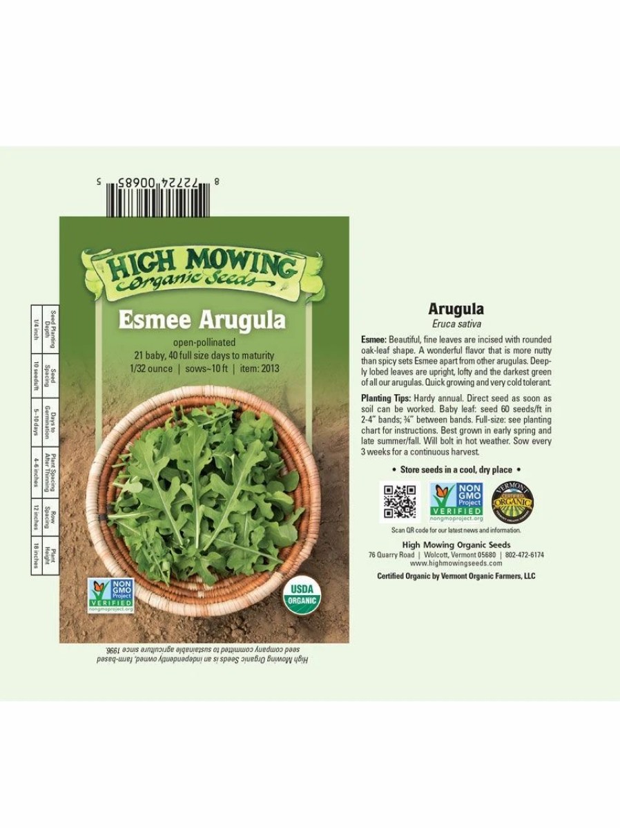 Seeds * | Esmee Arugula Organic Seeds