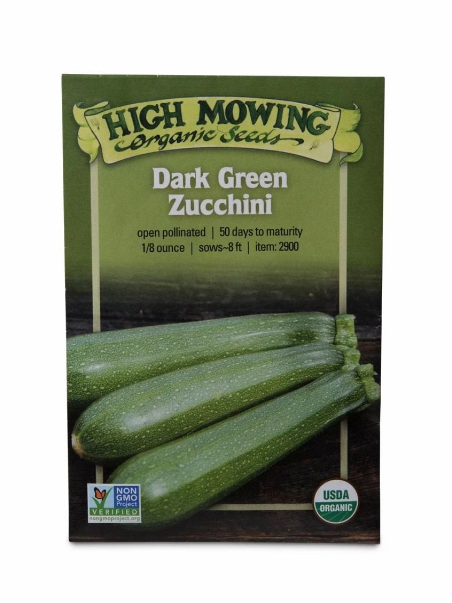 Seeds * | Dark Green Zucchini Organic Seeds