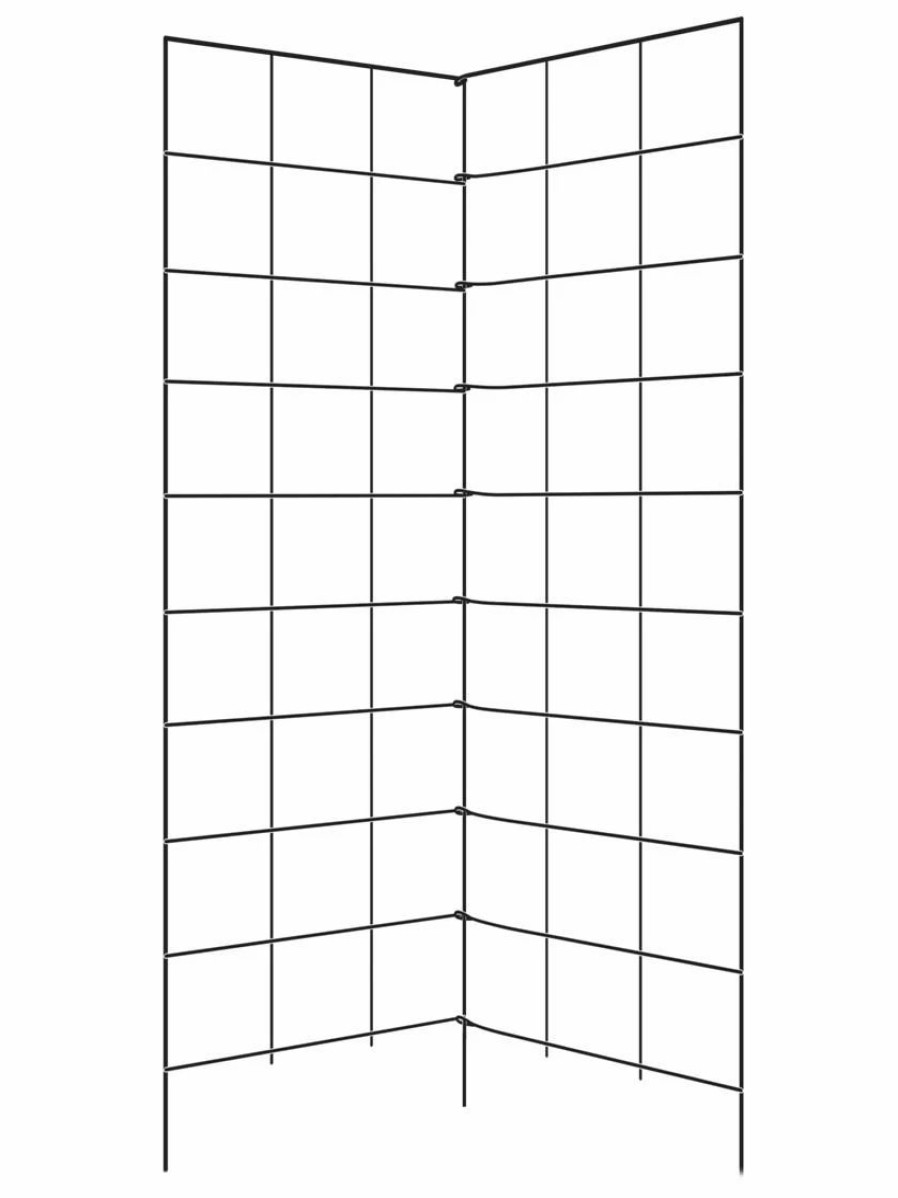 Plant Supports * | Two Panel Folding Trellis Black