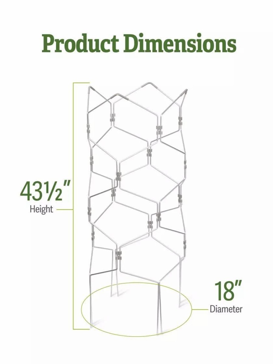 Plant Supports * | Gardener'S Vertex Lifetime Tomato Cage Natural Aluminum