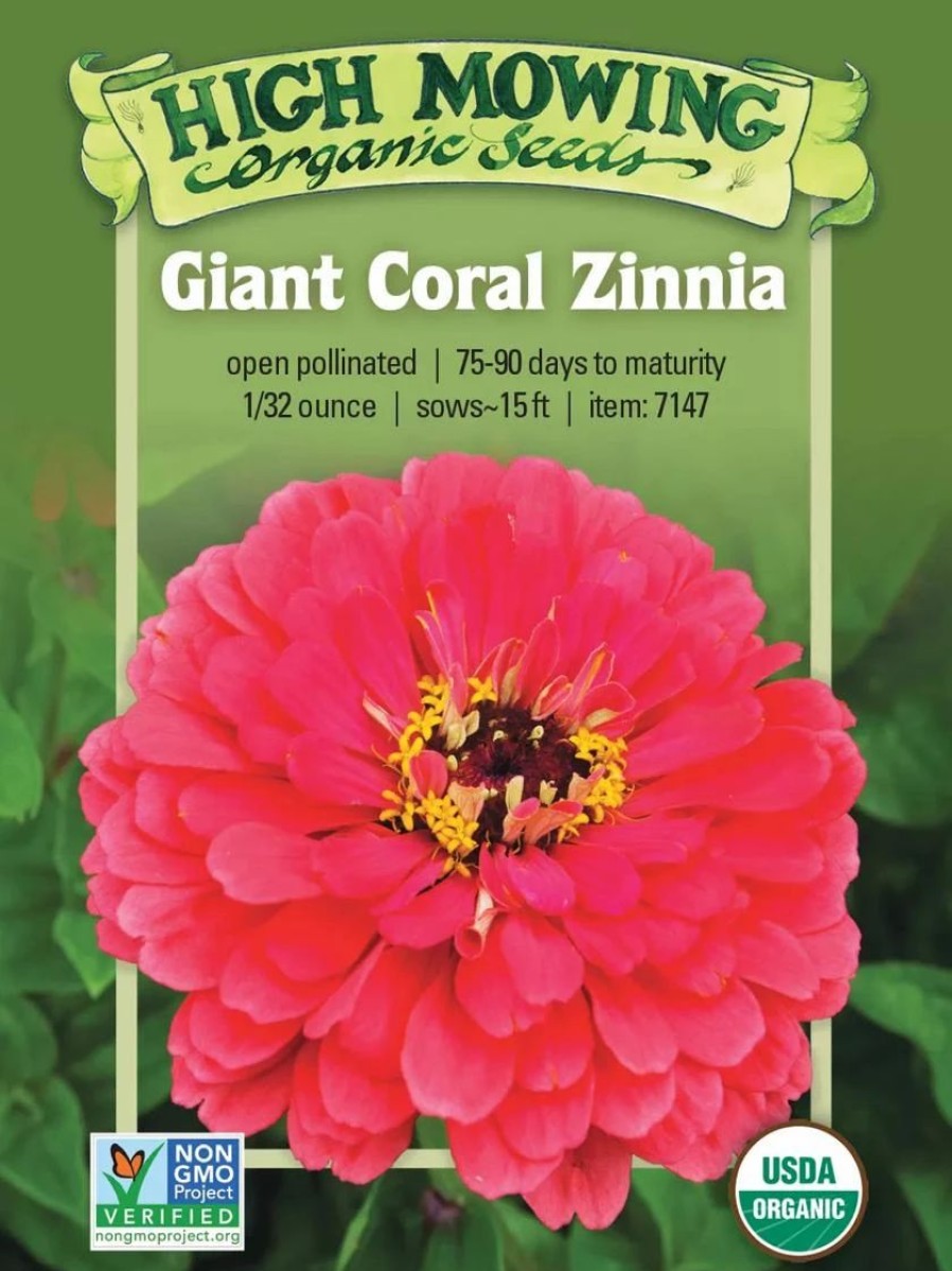 Seeds * | Giant Coral Zinnia Organic Seeds