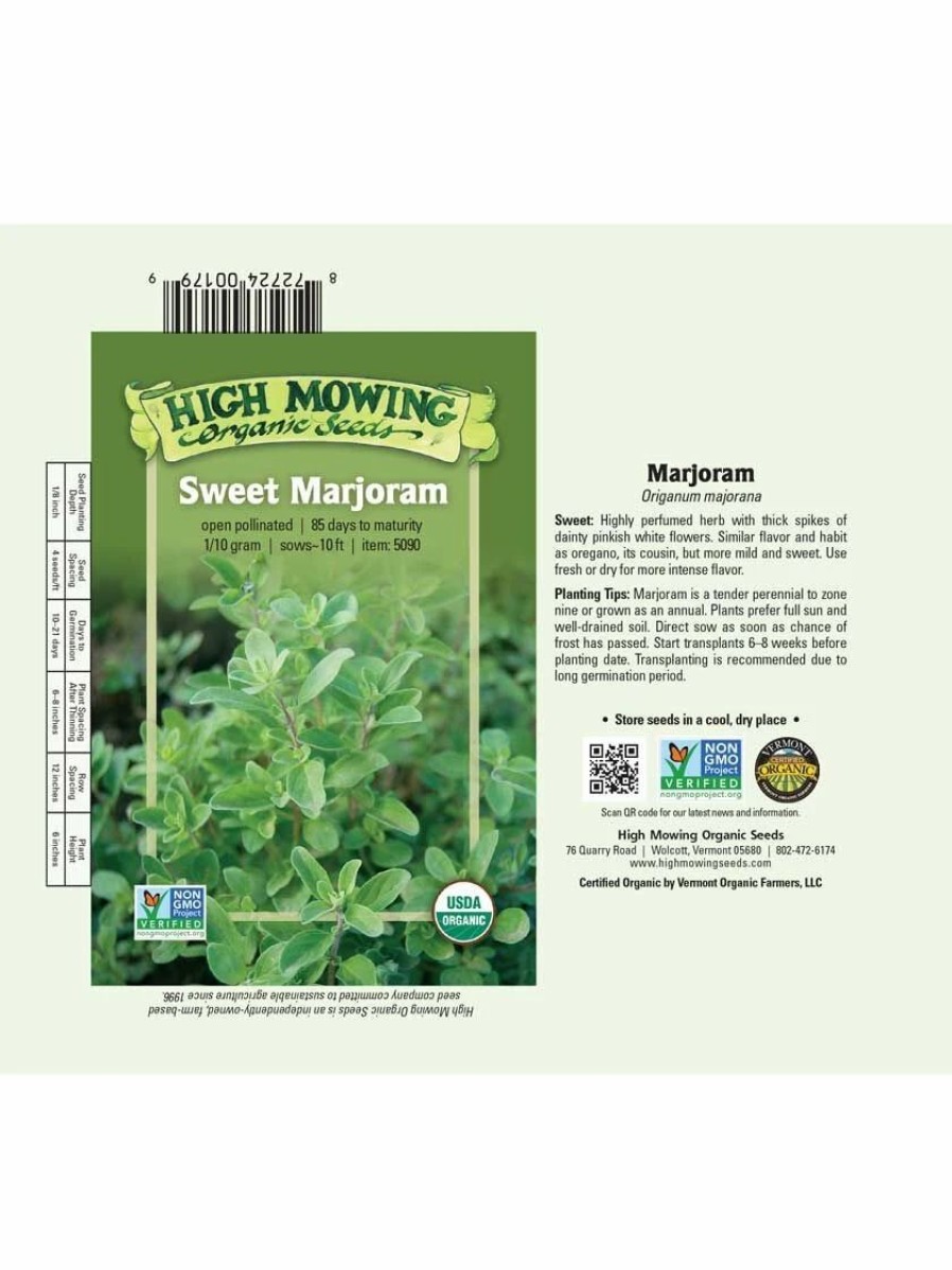 Seeds * | Sweet Marjoram Organic Seeds